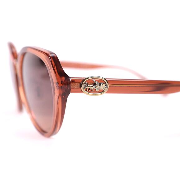 Coach Round Womens Sunglasses - Transparent Amber/Brown - NWT - Picture 10 of 13
